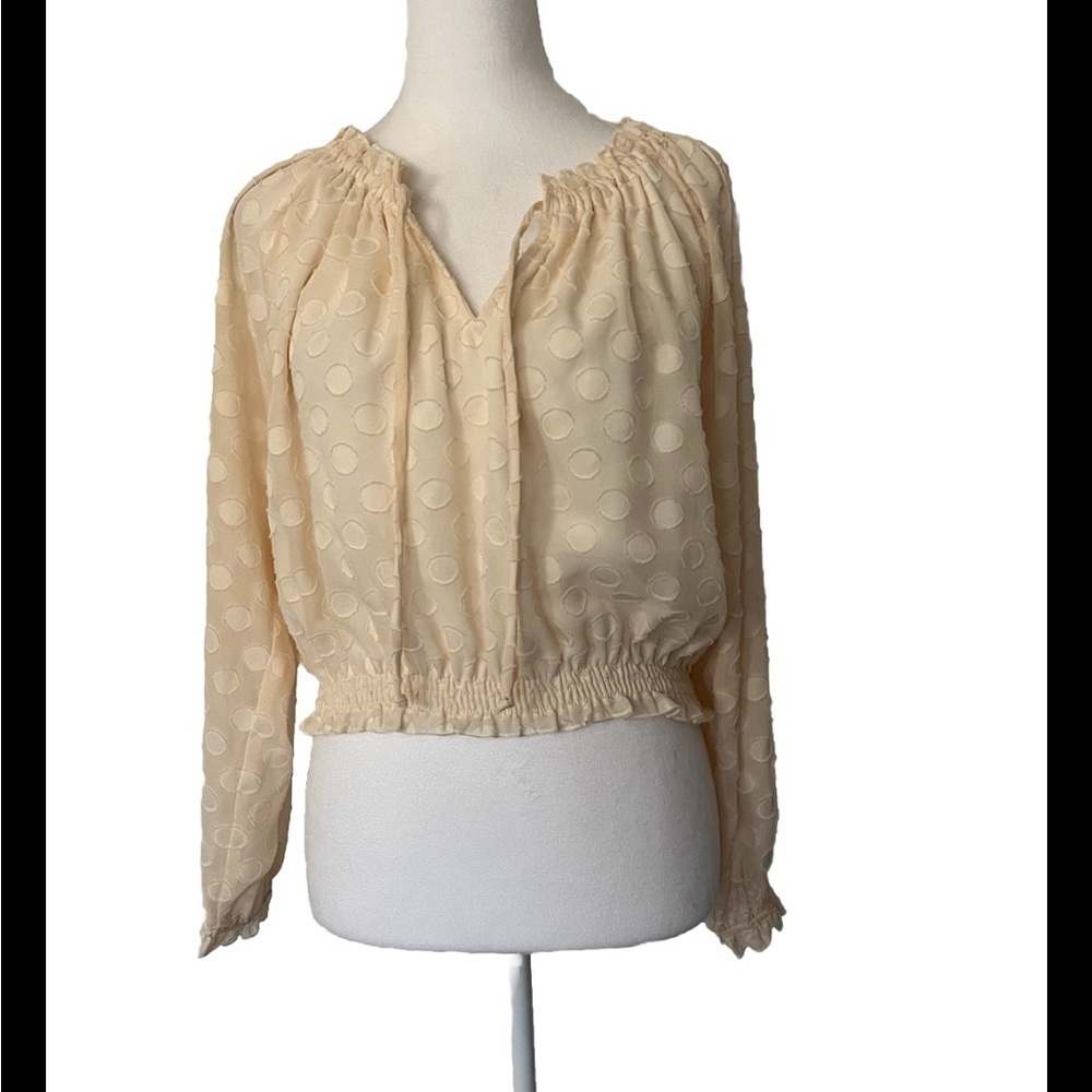 Show Me Your MUMU Ivory Long Sleeve Top S EUC